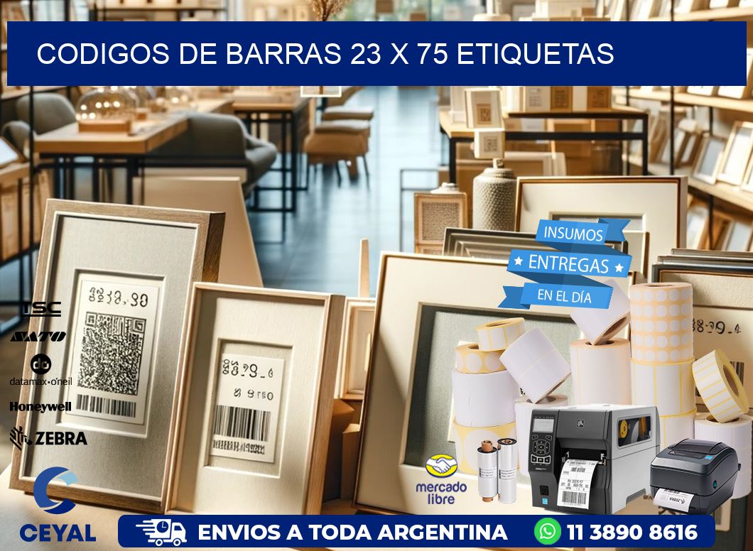 codigos de barras 23 x 75 etiquetas