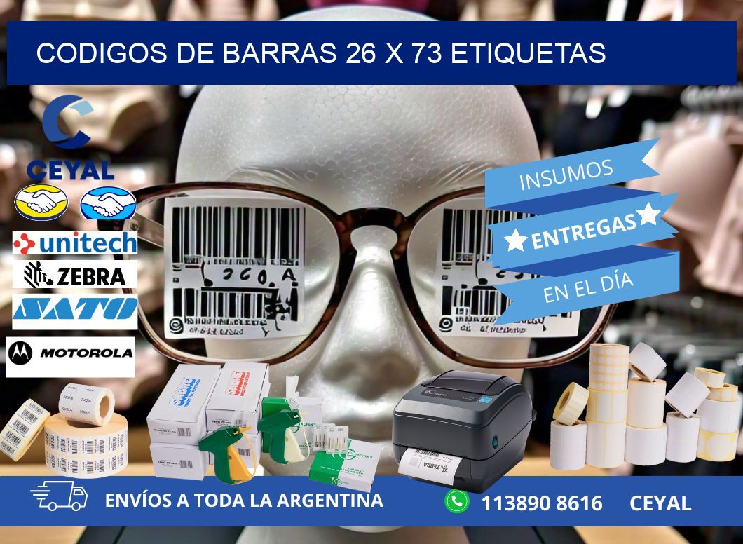 codigos de barras 26 x 73 etiquetas