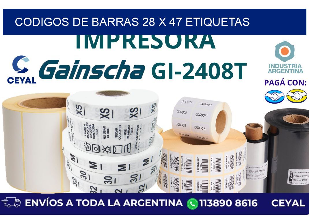 codigos de barras 28 x 47 etiquetas