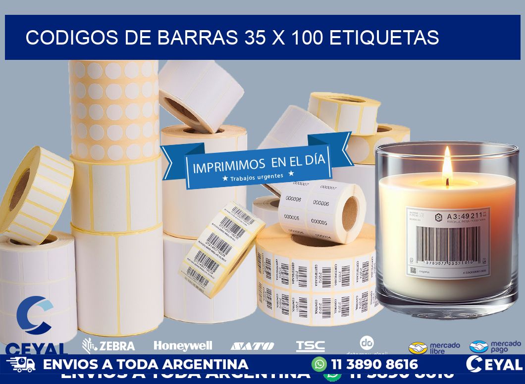 codigos de barras 35 x 100 etiquetas