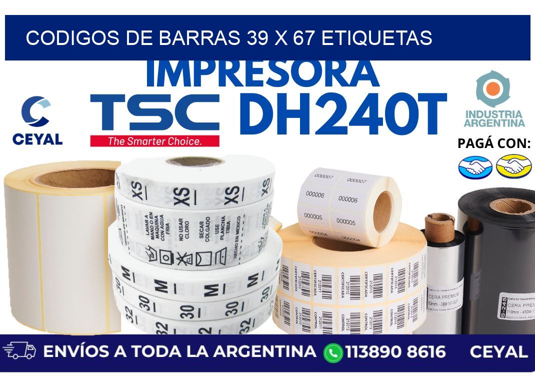 codigos de barras 39 x 67 etiquetas