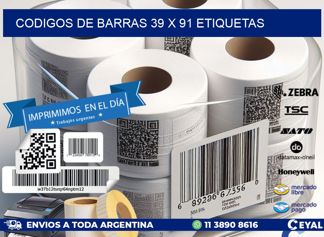 codigos de barras 39 x 91 etiquetas