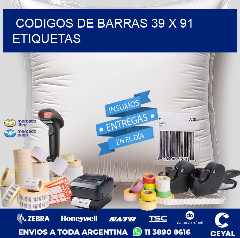 codigos de barras 39 x 91 etiquetas
