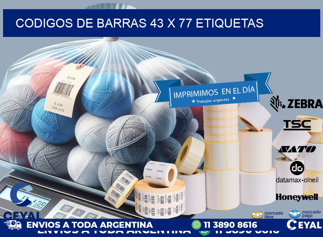 codigos de barras 43 x 77 etiquetas