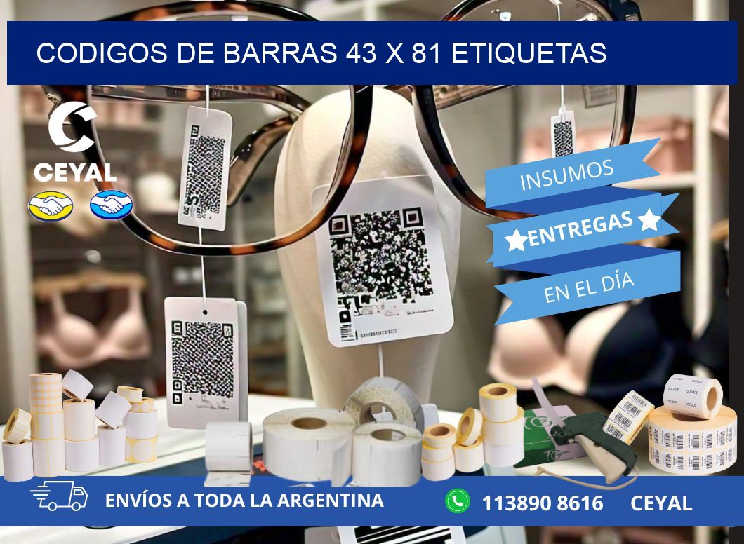 codigos de barras 43 x 81 etiquetas