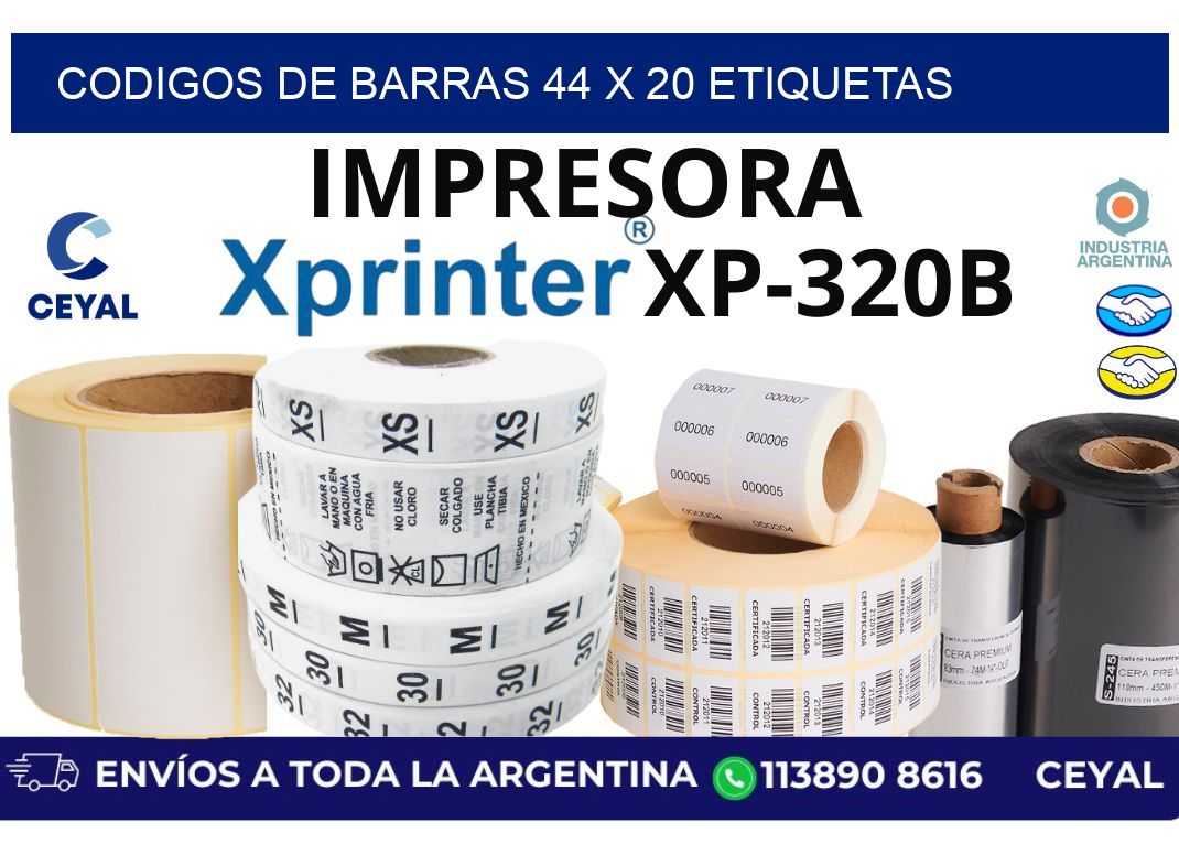 codigos de barras 44 x 20 etiquetas