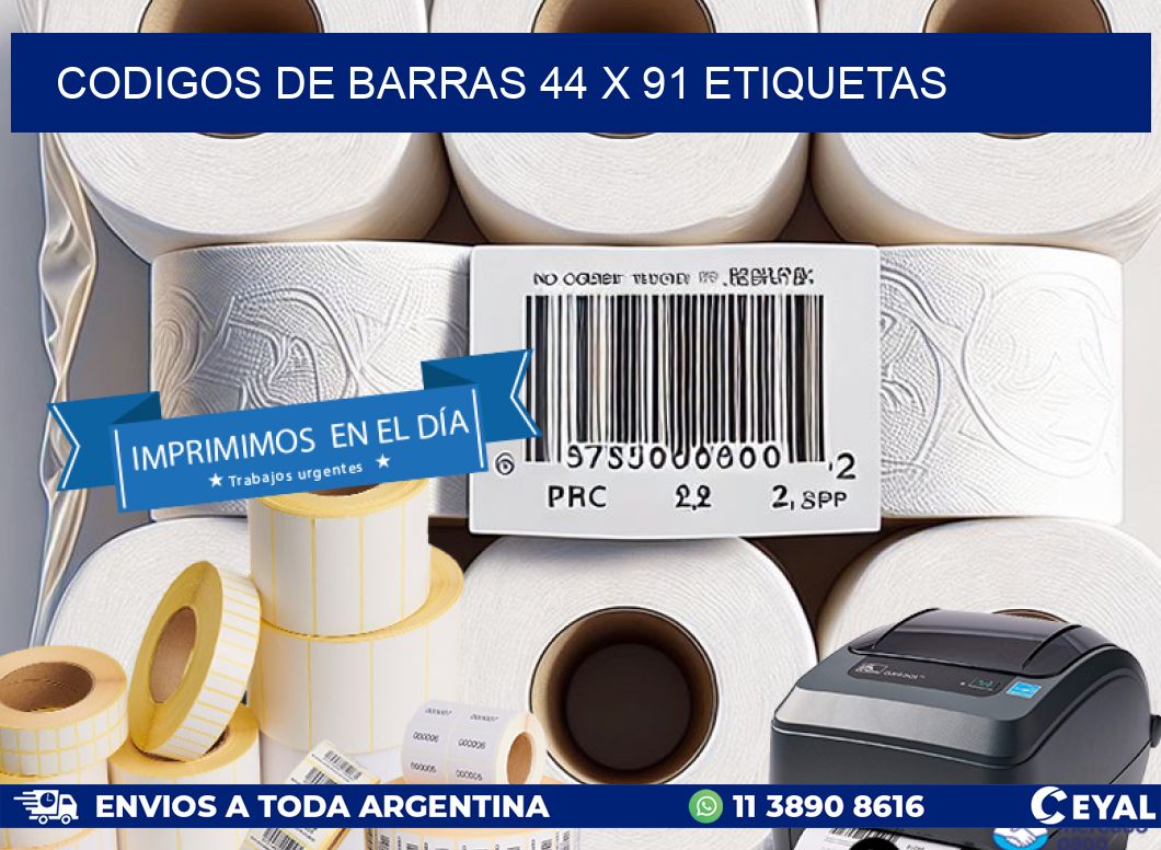 codigos de barras 44 x 91 etiquetas