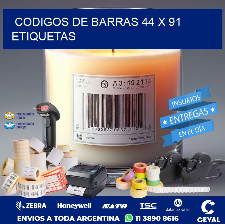 codigos de barras 44 x 91 etiquetas