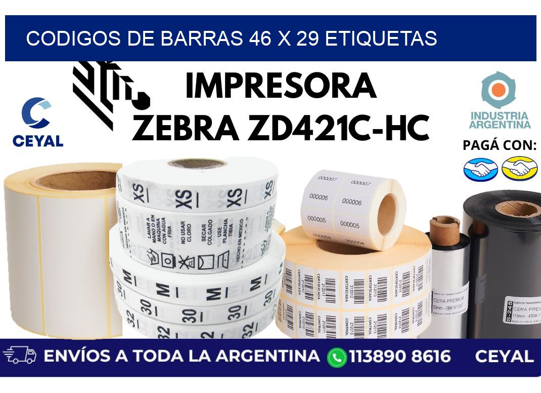 codigos de barras 46 x 29 etiquetas