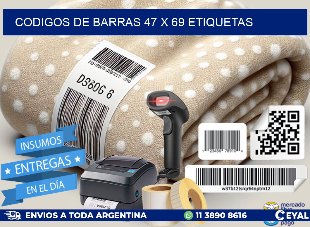 codigos de barras 47 x 69 etiquetas