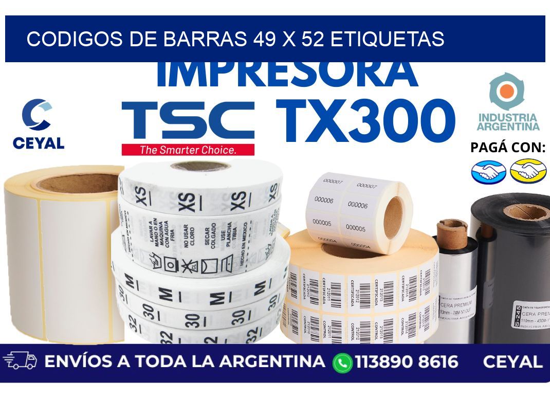 codigos de barras 49 x 52 etiquetas