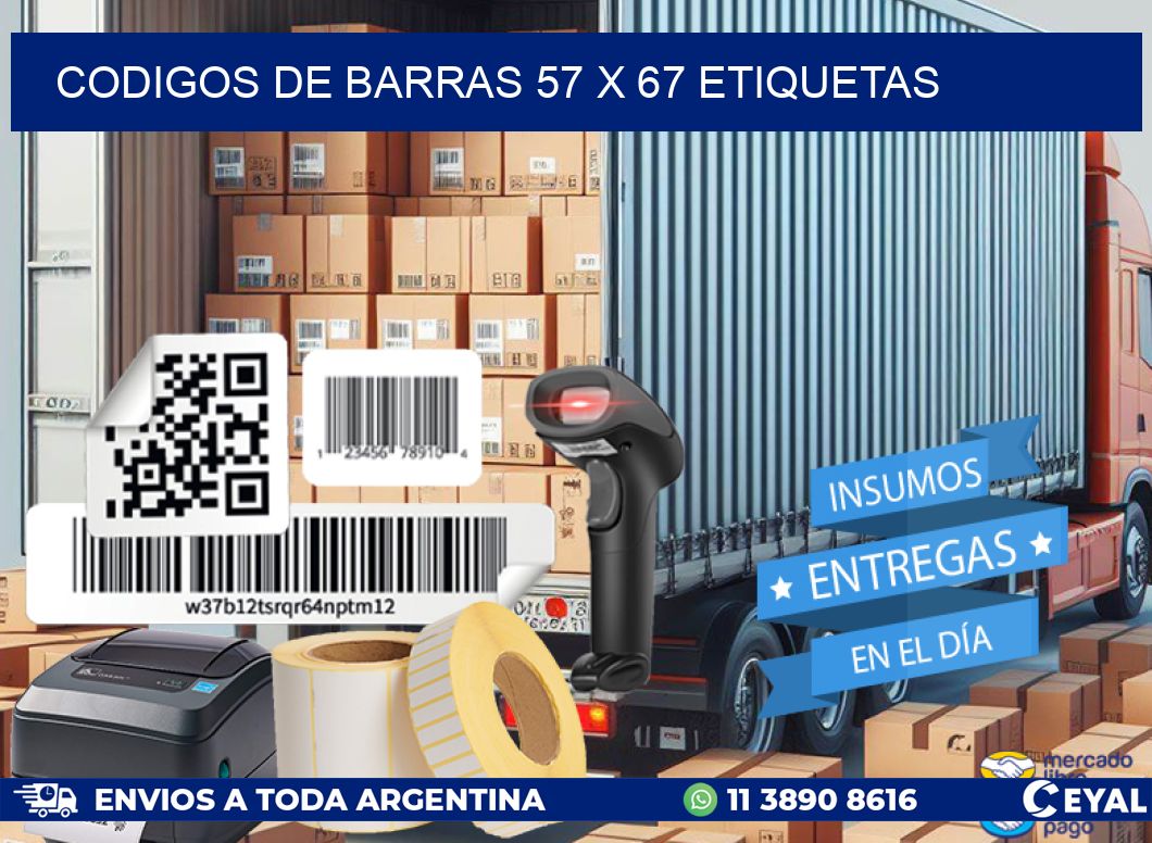 codigos de barras 57 x 67 etiquetas