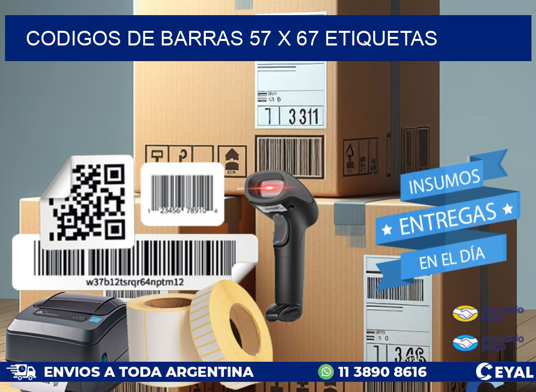 codigos de barras 57 x 67 etiquetas