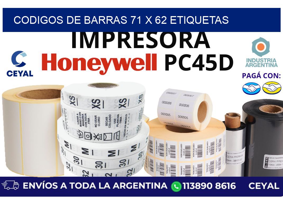 codigos de barras 71 x 62 etiquetas