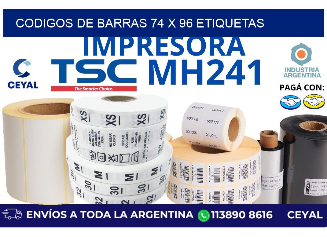 codigos de barras 74 x 96 etiquetas