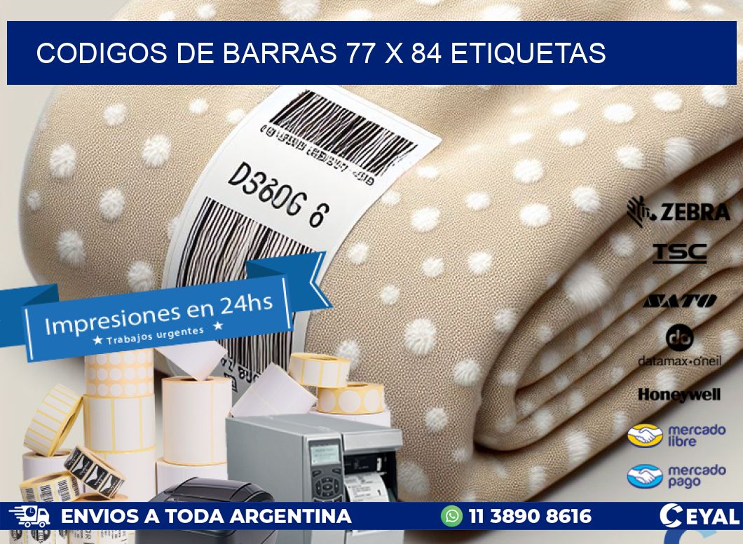 codigos de barras 77 x 84 etiquetas