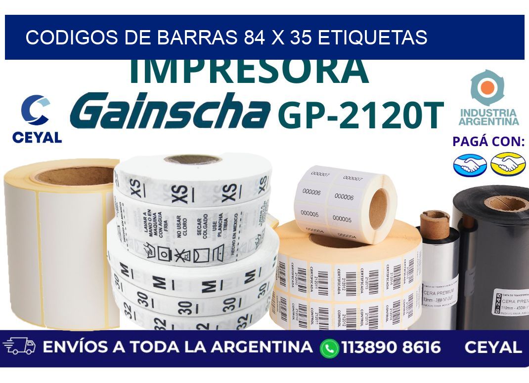 codigos de barras 84 x 35 etiquetas