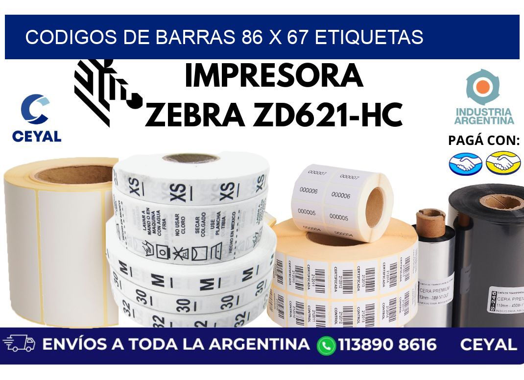 codigos de barras 86 x 67 etiquetas
