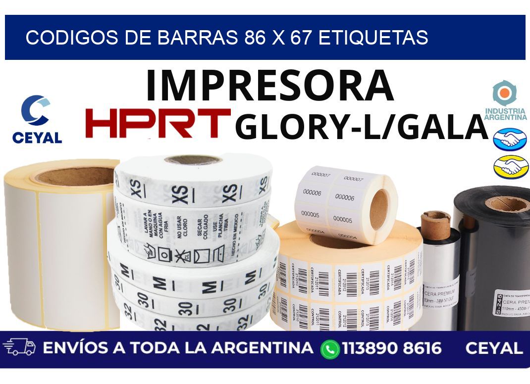 codigos de barras 86 x 67 etiquetas