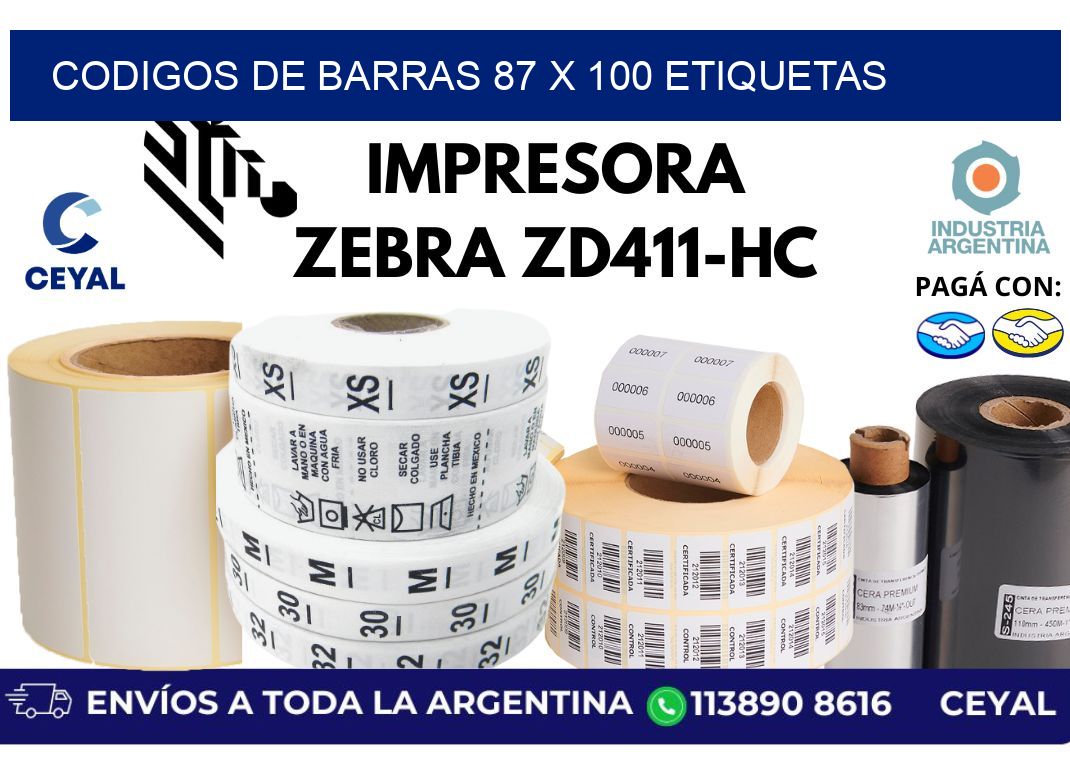 codigos de barras 87 x 100 etiquetas