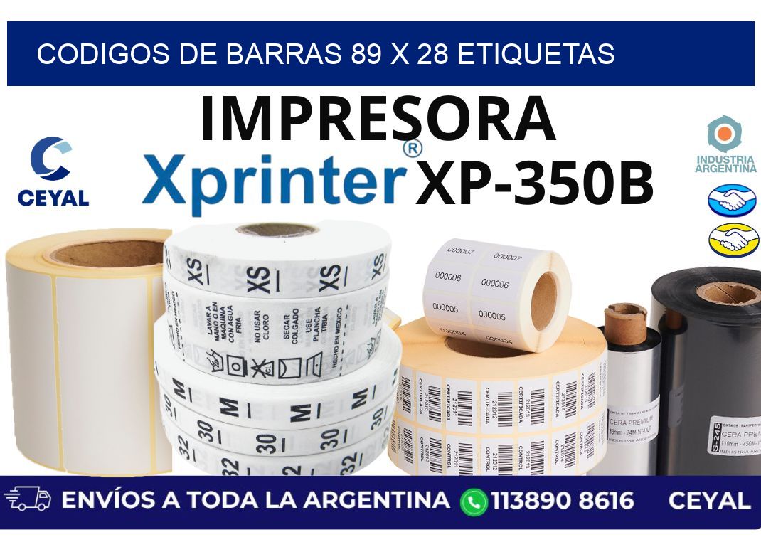 codigos de barras 89 x 28 etiquetas
