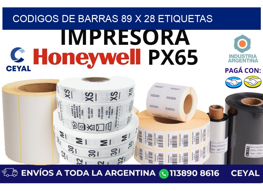 codigos de barras 89 x 28 etiquetas