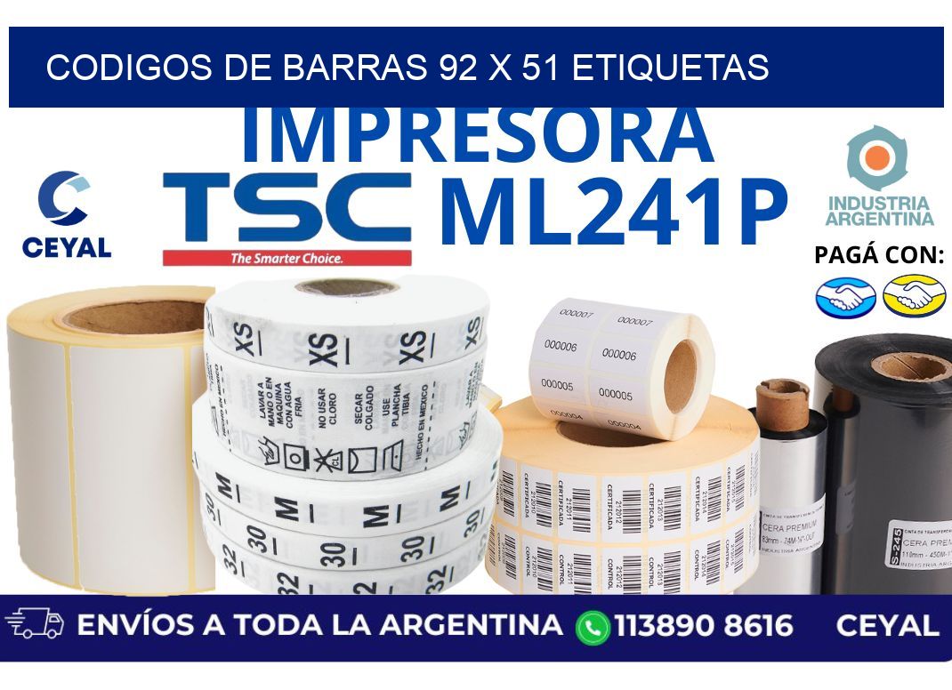 codigos de barras 92 x 51 etiquetas