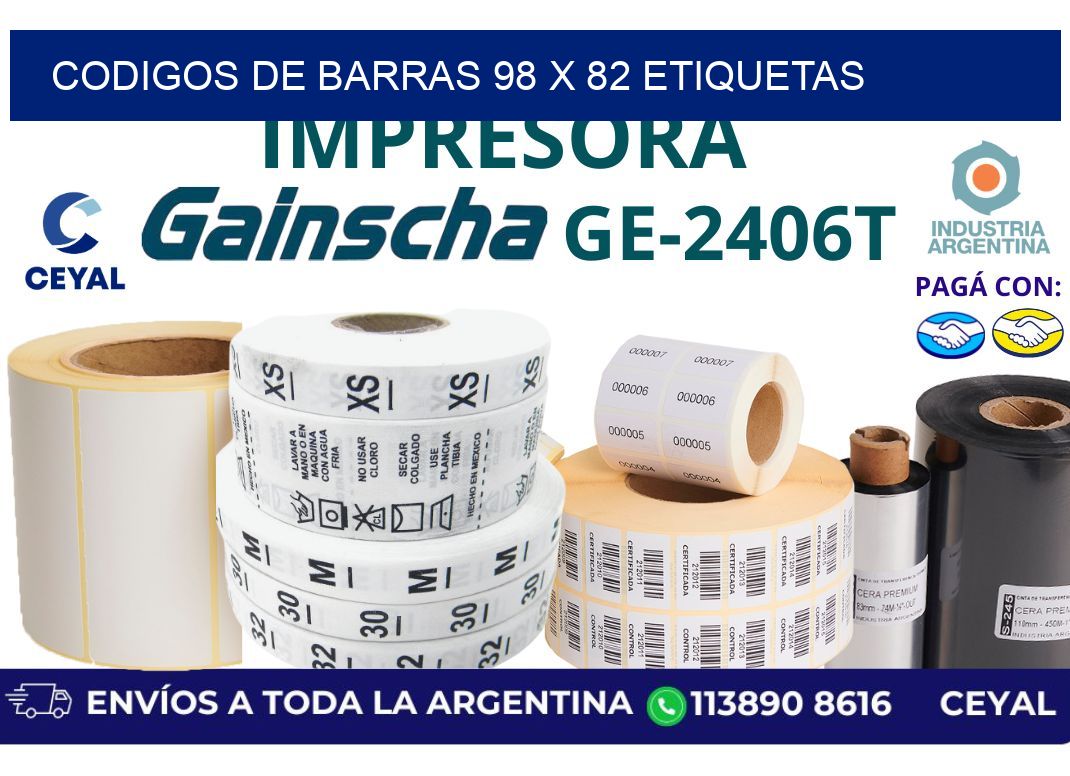 codigos de barras 98 x 82 etiquetas