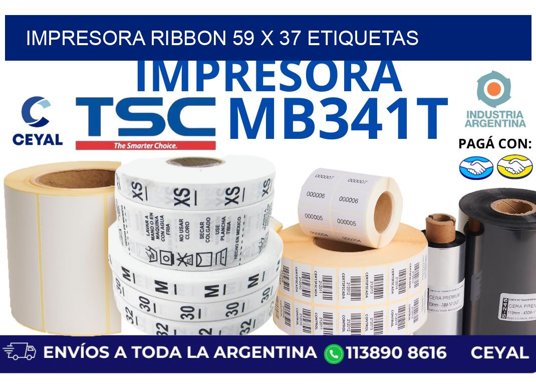 impresora ribbon 59 x 37 etiquetas