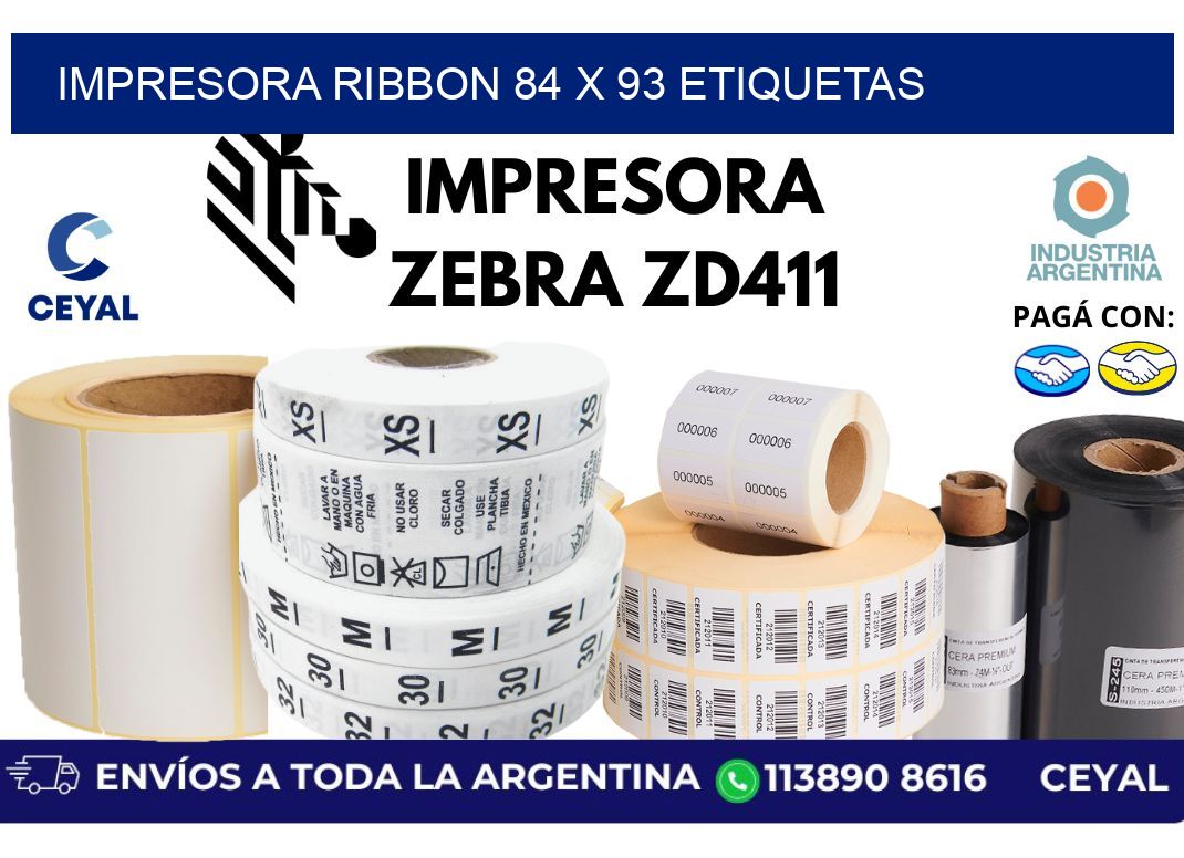impresora ribbon 84 x 93 etiquetas