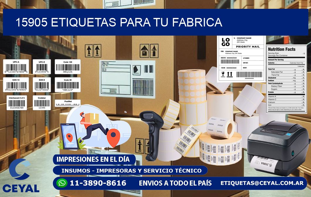 15905 etiquetas para tu fabrica