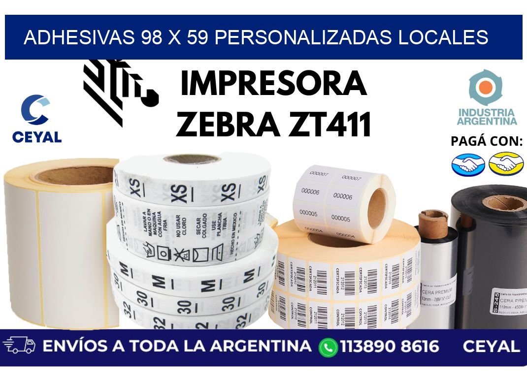 adhesivas 98 x 59 personalizadas locales