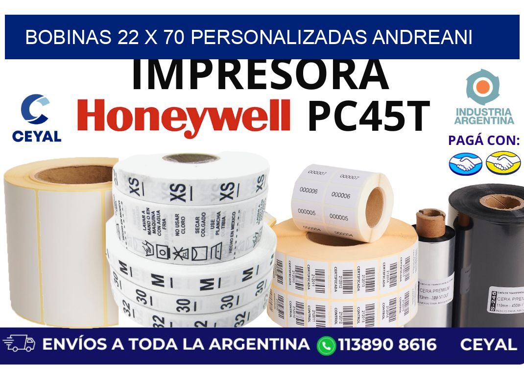 bobinas 22 x 70 personalizadas andreani