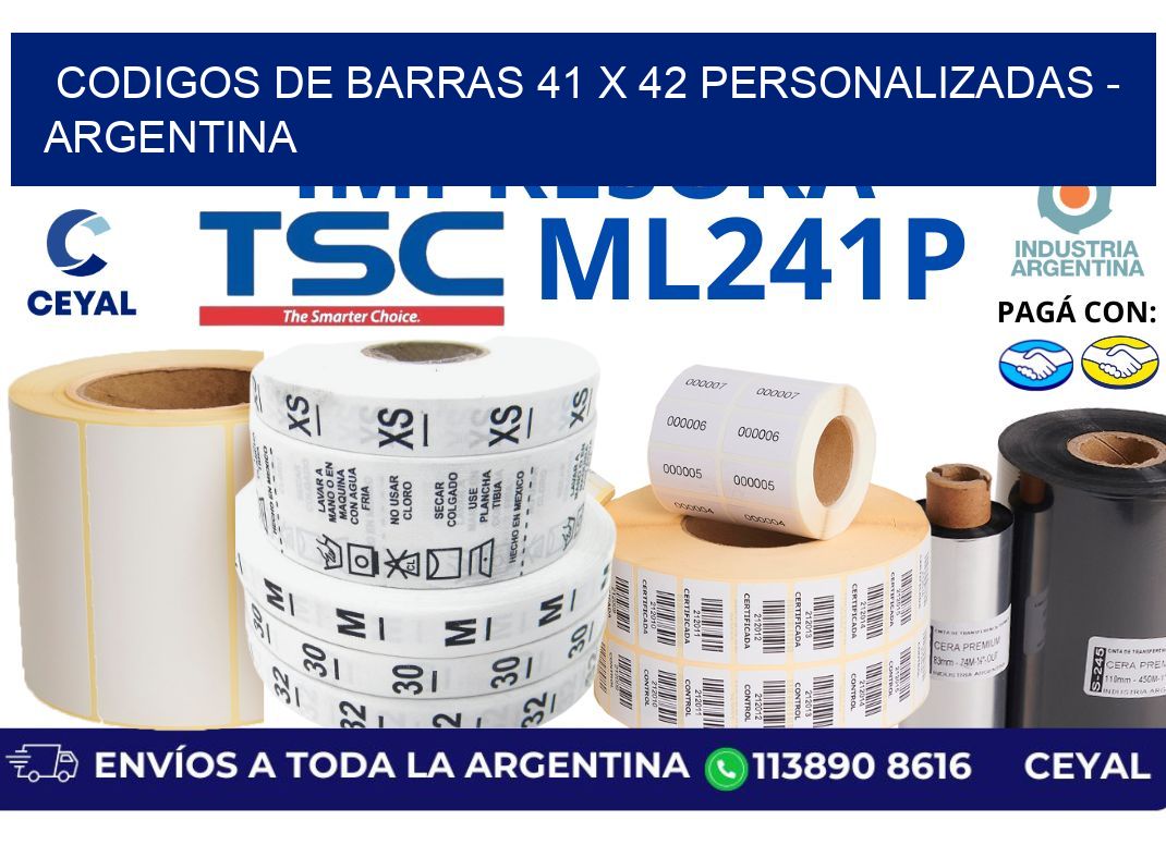 codigos de barras 41 x 42 personalizadas - Argentina