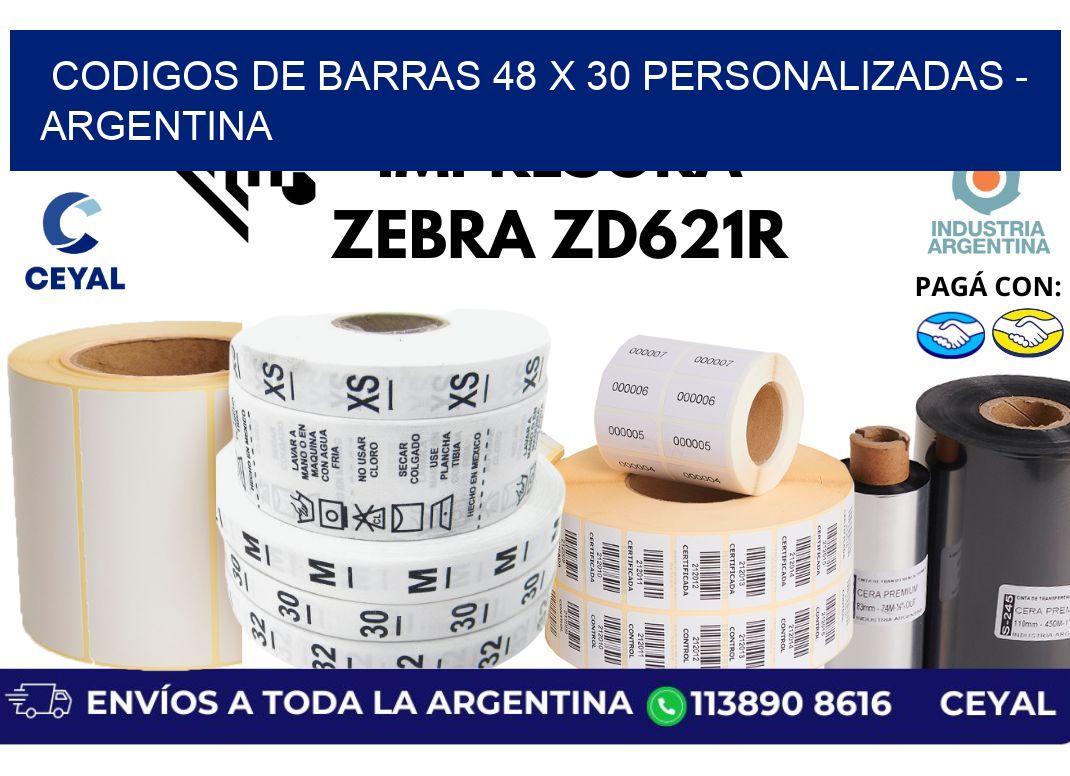 codigos de barras 48 x 30 personalizadas - Argentina