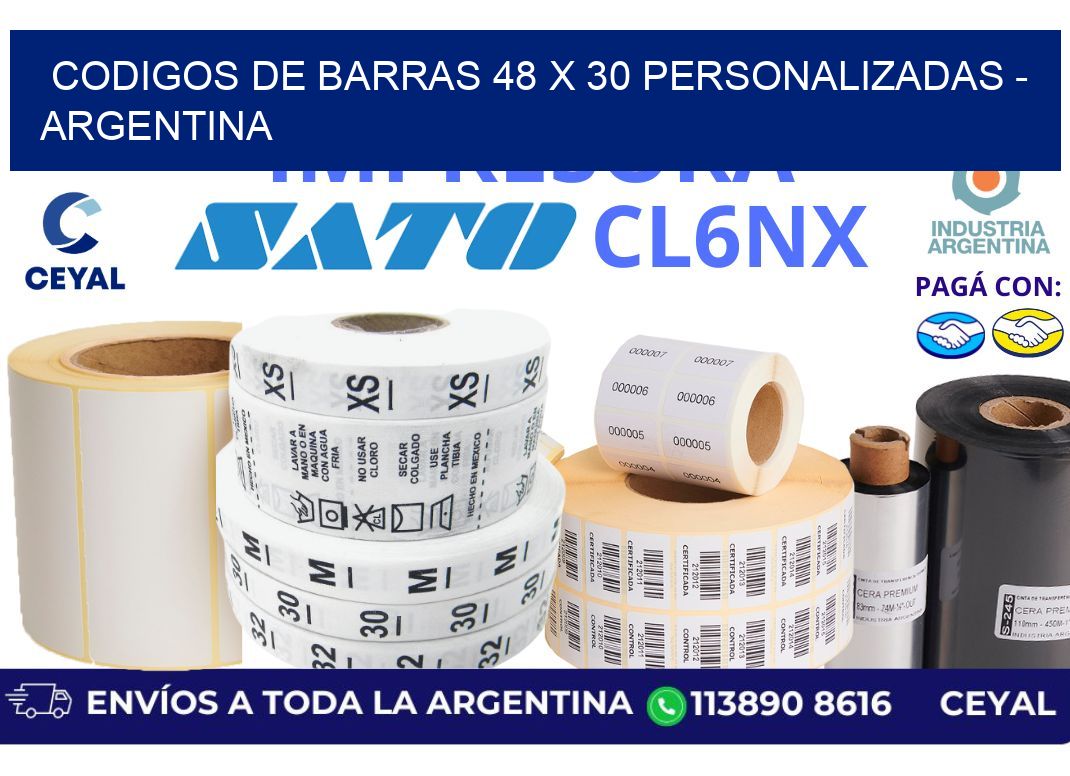 codigos de barras 48 x 30 personalizadas – Argentina