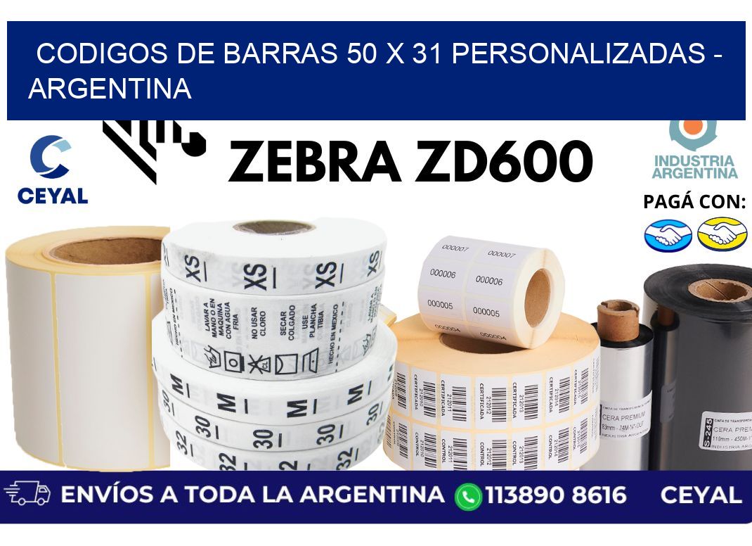 codigos de barras 50 x 31 personalizadas – Argentina