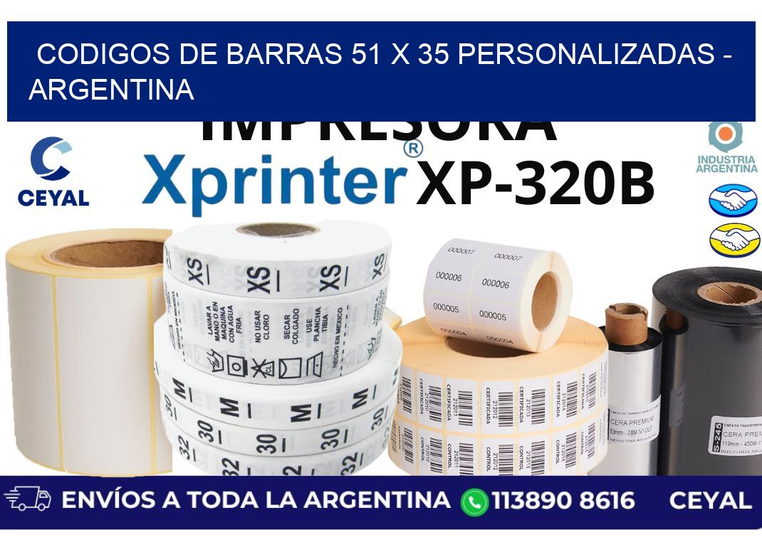 codigos de barras 51 x 35 personalizadas – Argentina
