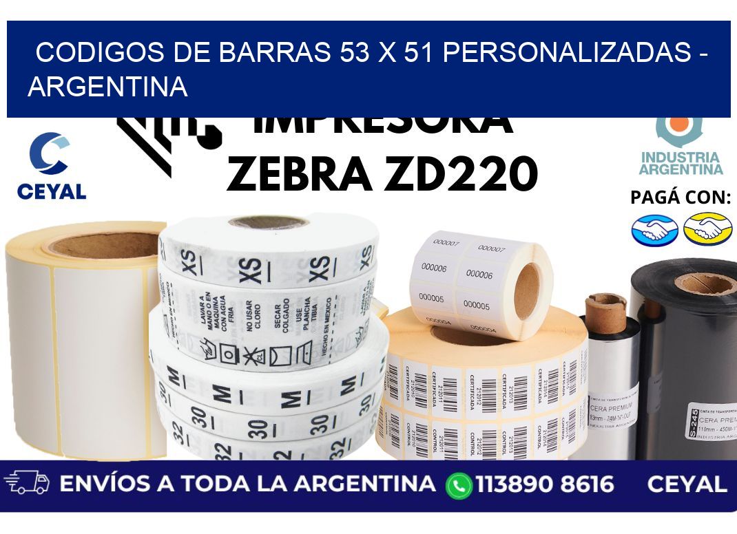 codigos de barras 53 x 51 personalizadas - Argentina