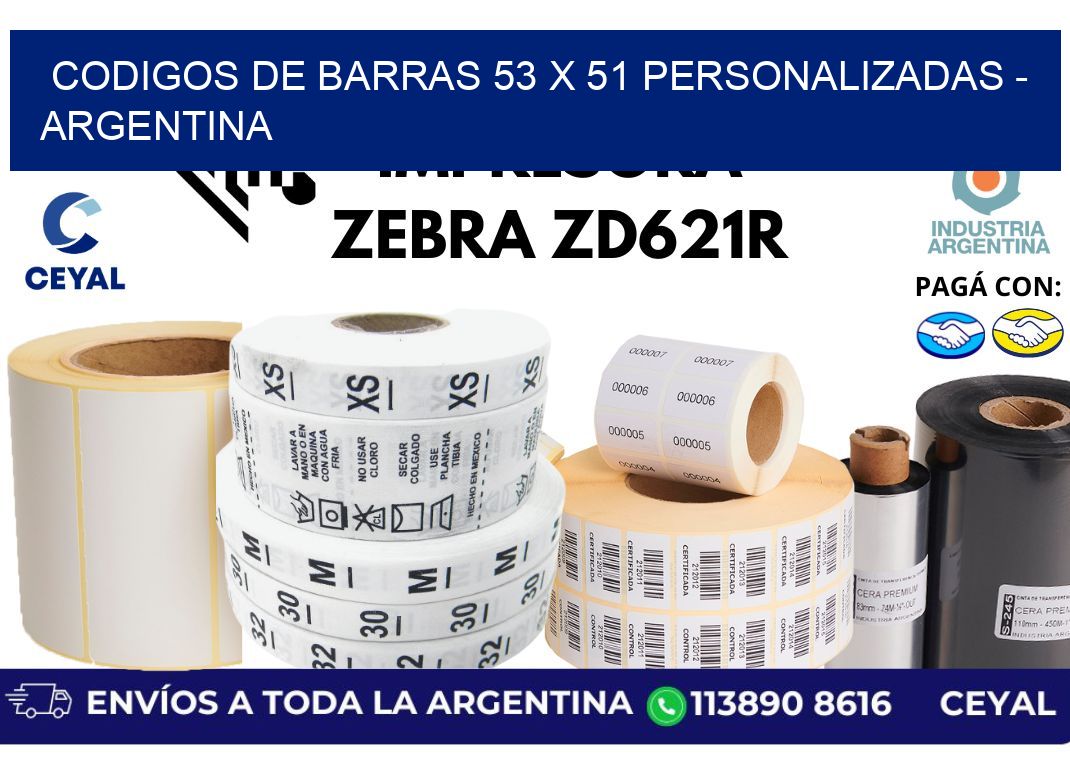 codigos de barras 53 x 51 personalizadas - Argentina