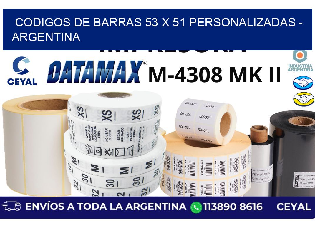 codigos de barras 53 x 51 personalizadas – Argentina