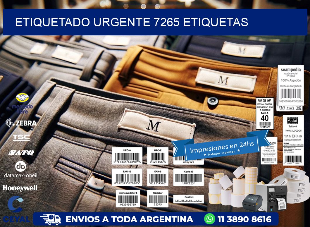 etiquetado urgente 7265 etiquetas