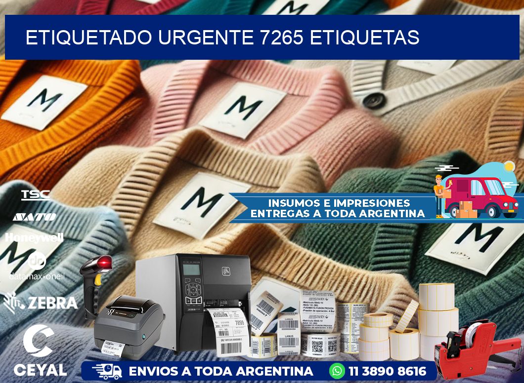 etiquetado urgente 7265 etiquetas