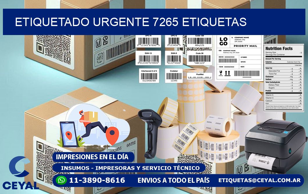 etiquetado urgente 7265 etiquetas