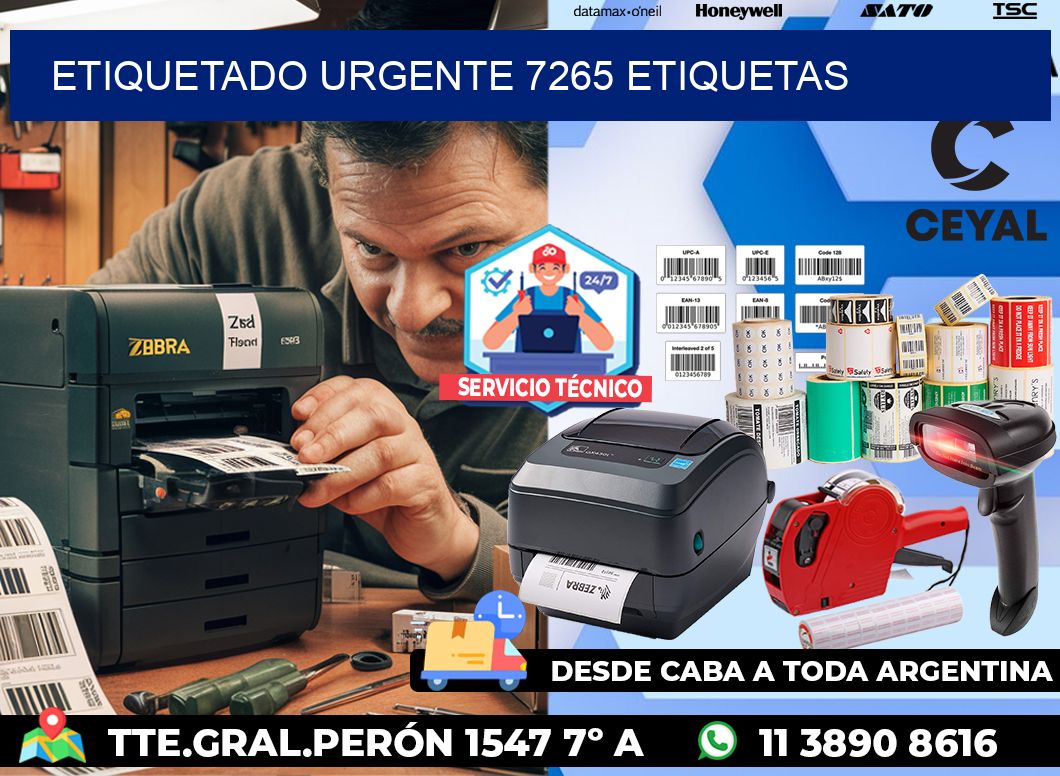 etiquetado urgente 7265 etiquetas