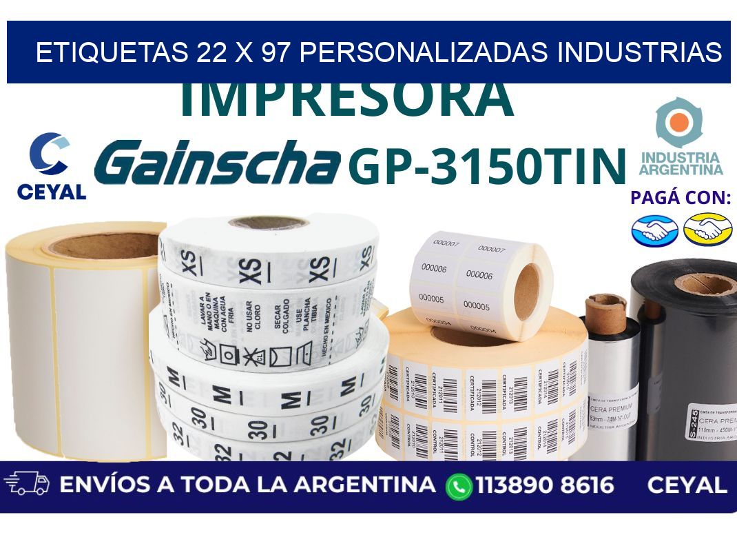 etiquetas 22 x 97 personalizadas industrias