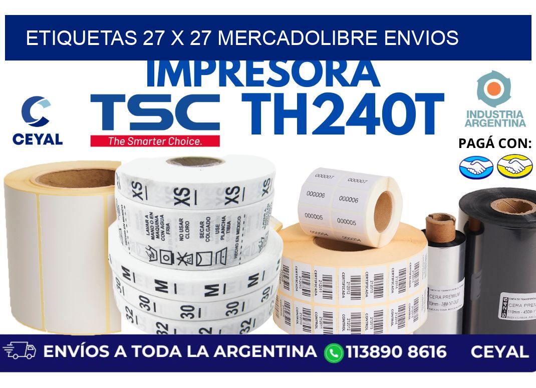 etiquetas 27 x 27 mercadolibre envios