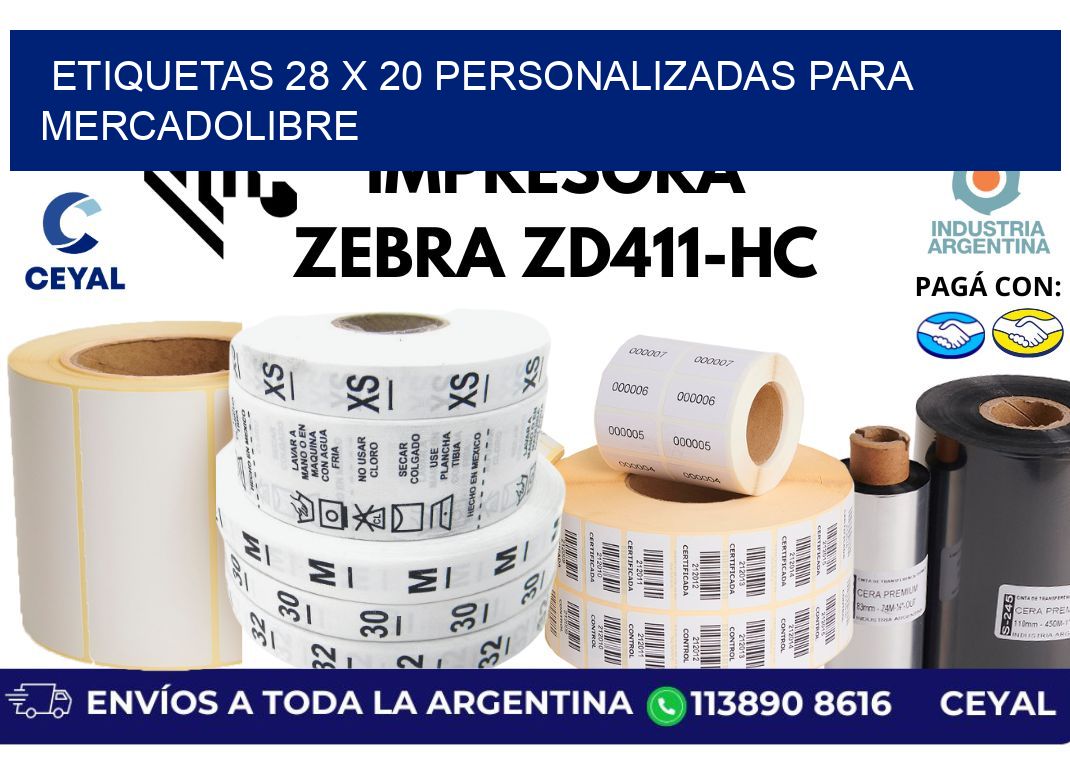 etiquetas 28 x 20 personalizadas para mercadolibre