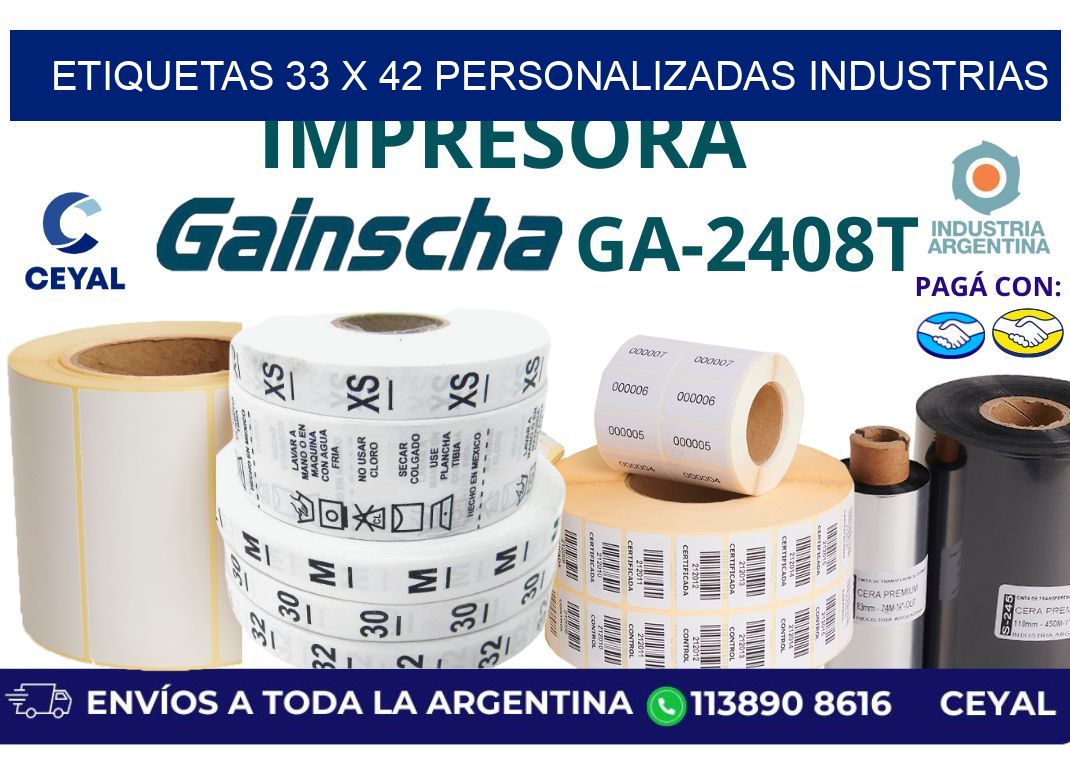 etiquetas 33 x 42 personalizadas industrias