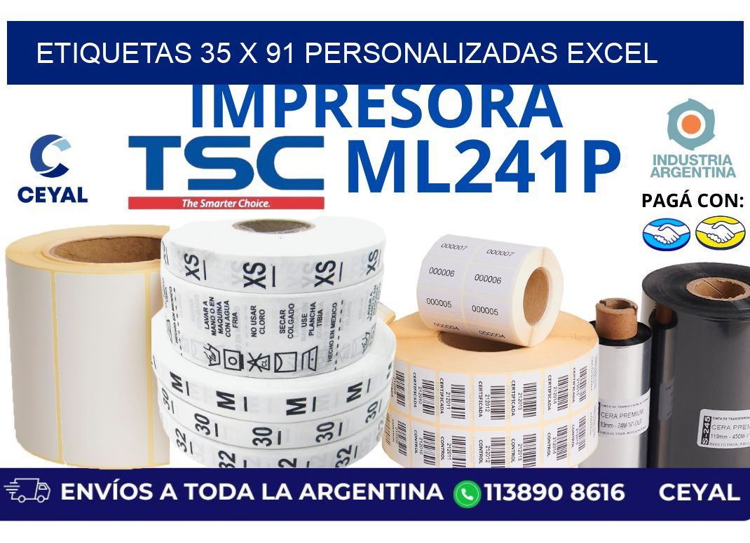 etiquetas 35 x 91 personalizadas excel